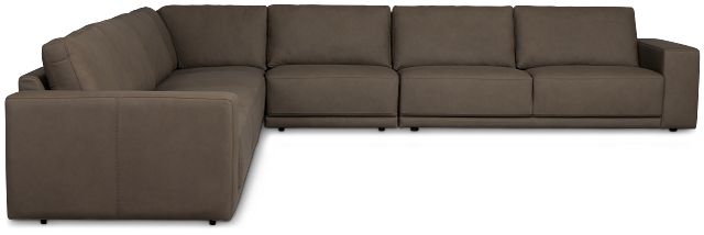 Kellan Dark Gray Leather Large Two-arm Sectional