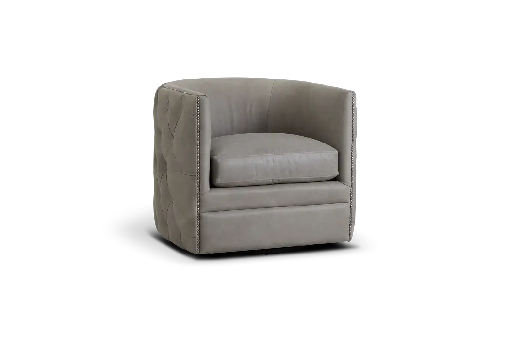 Palazzo Gray Leather Swivel Accent Chair Palazzo Gray Leather Swivel Accent Chair