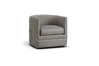 Palazzo Gray Leather Swivel Accent Chair
