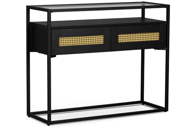 Dax Black 2-drawer Console Table