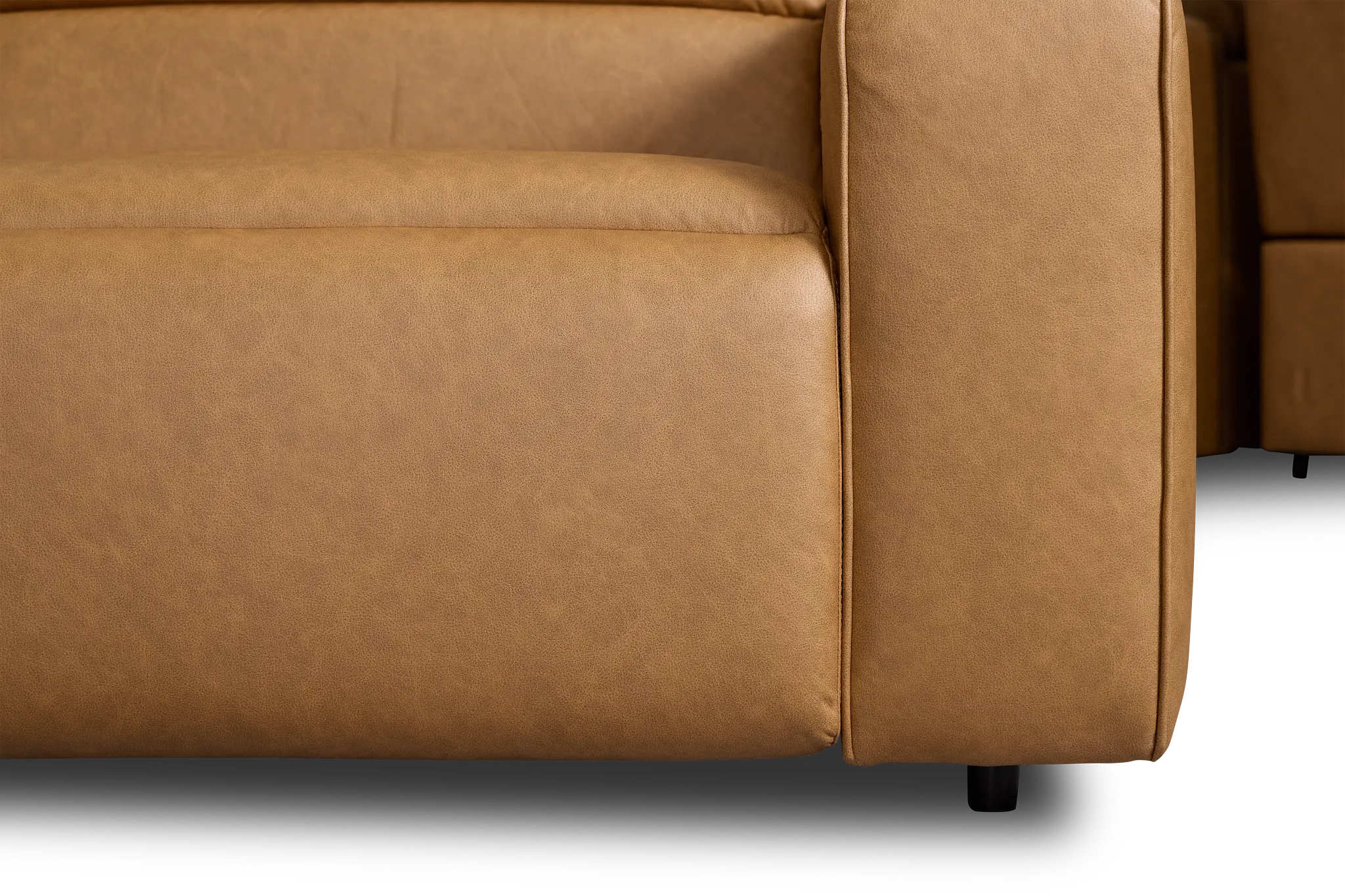 Sawyer Light Brown Micro Small Triple Power Reclining Two-arm Sectional
