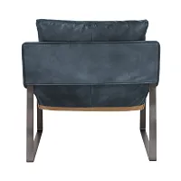 Times Blue Leather Accent Chair