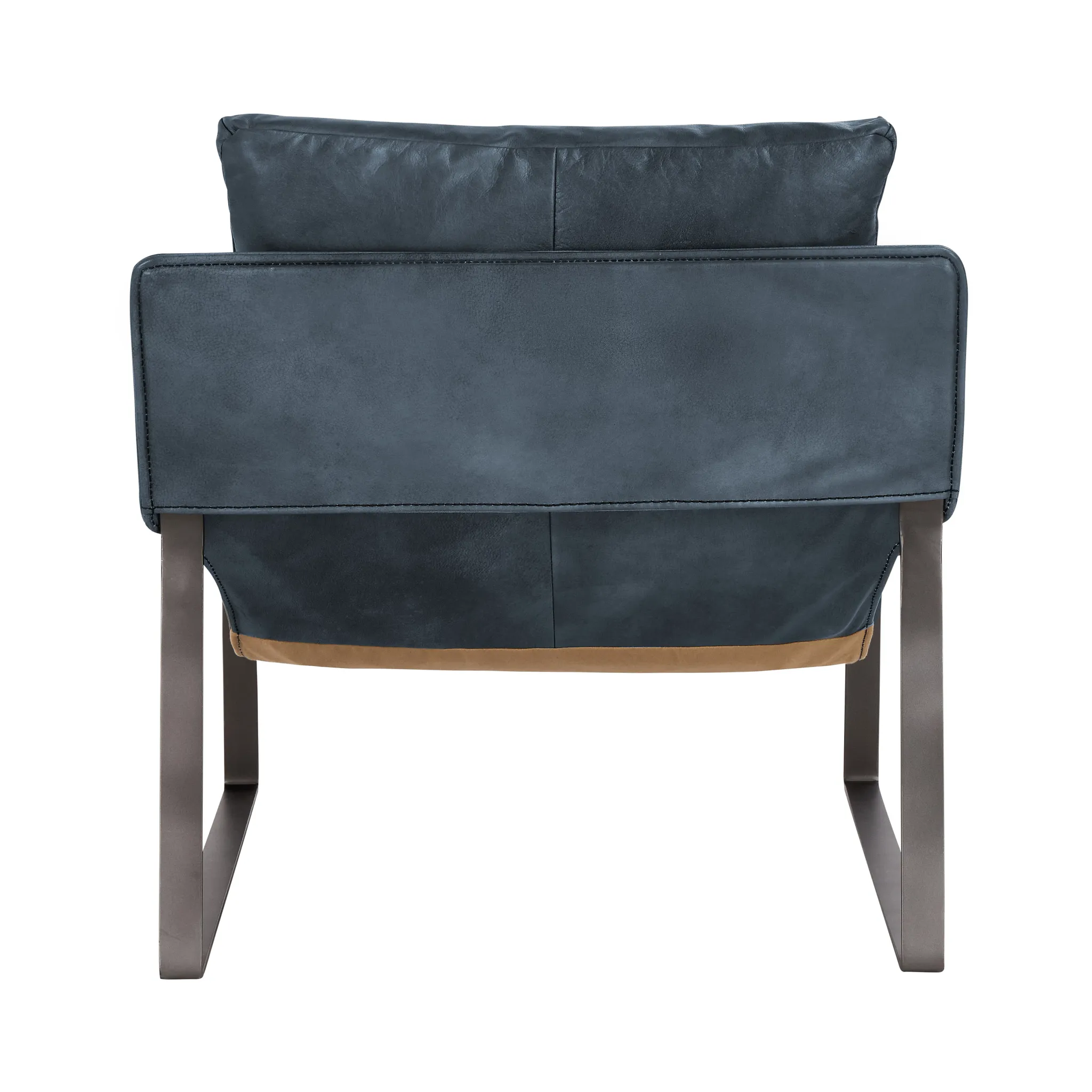 Times Blue Leather Accent Chair