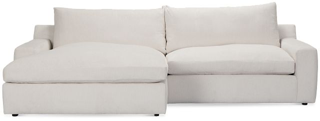 Stella Ivory Fabric Small Left Chaise Sectional