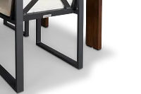 Linear Dark Gray White 70" Teak Table & 4 Cushioned Side Chairs