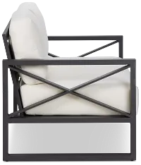 Linear Dark Gray White Aluminum Loveseat