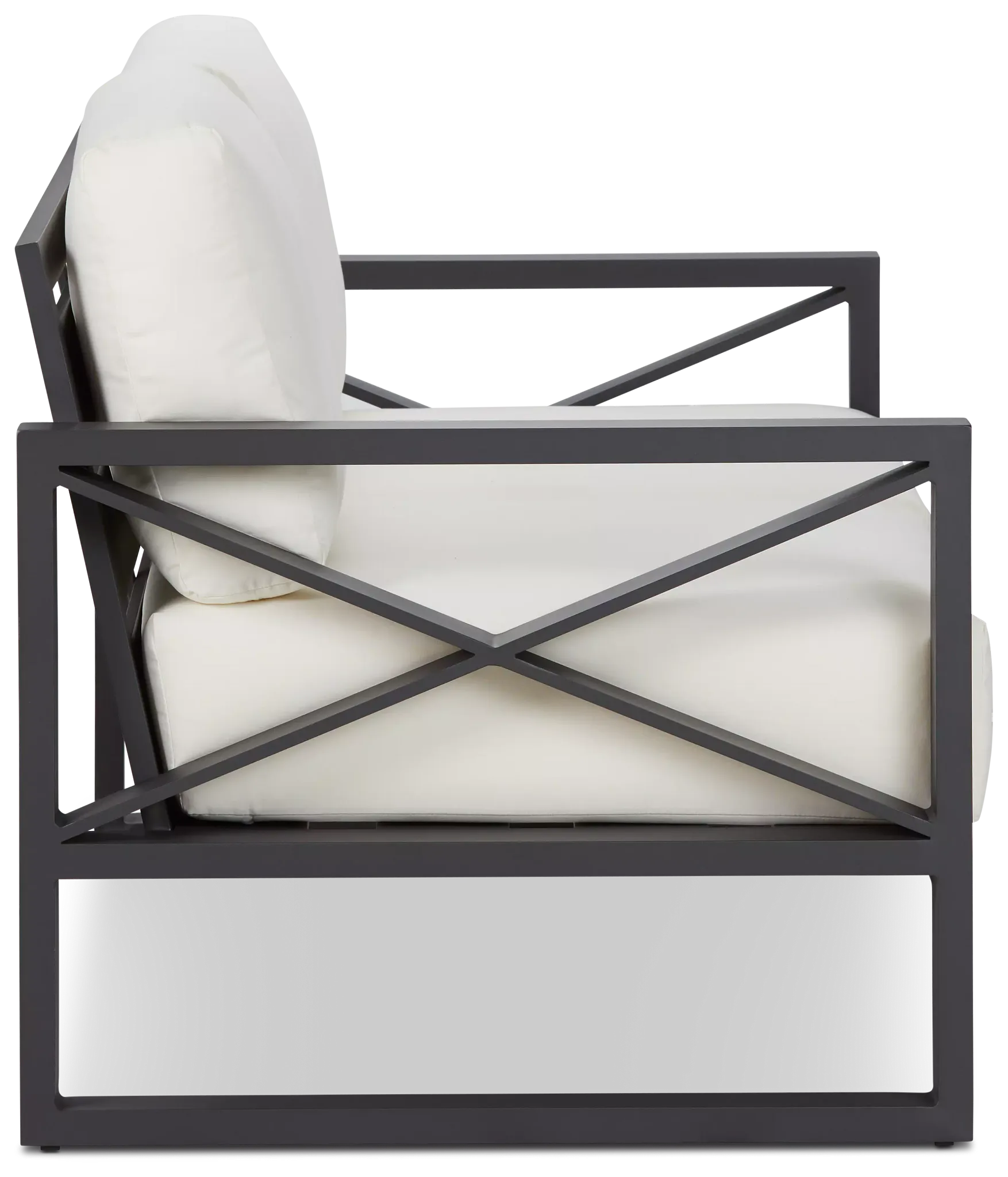 Linear Dark Gray White Aluminum Loveseat