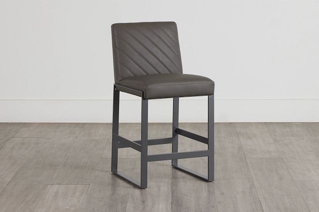 Harlem Dark Gray 24" Upholstered Barstool