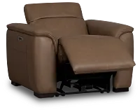 Flexsteel Brodie Dark Brown Lthr/vinyl Power Recliner