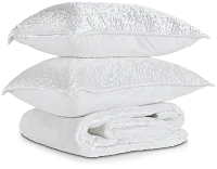 Paloma White Velvet Coverlet Set