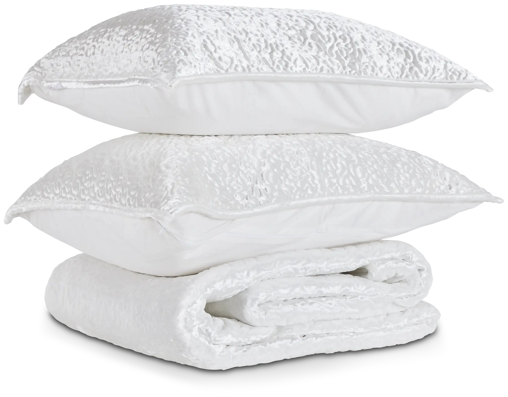 Paloma White Velvet Coverlet Set Paloma White Velvet Coverlet Set