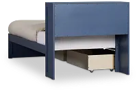 Charleston Dark Blue Bookcase Bed With 2 Storage Drawers