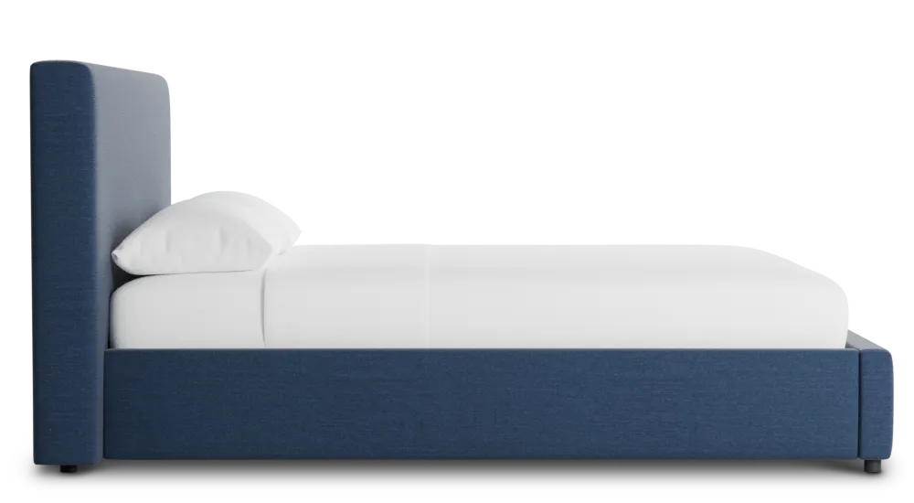 Grayton Peyton Dark Blue 44" Upholstered Platform Bed