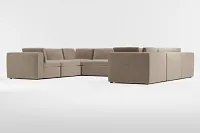 Destin Joya Beige Velvet 8-piece Modular Sectional