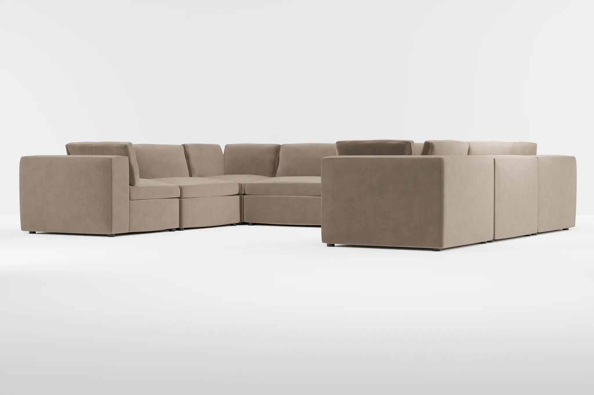 Destin Joya Beige Velvet 8-piece Modular Sectional Destin Joya Beige Velvet 8-piece Modular Sectional