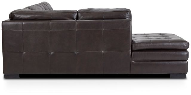 Braden Dark Brown Leather Small Left Bumper Sectional