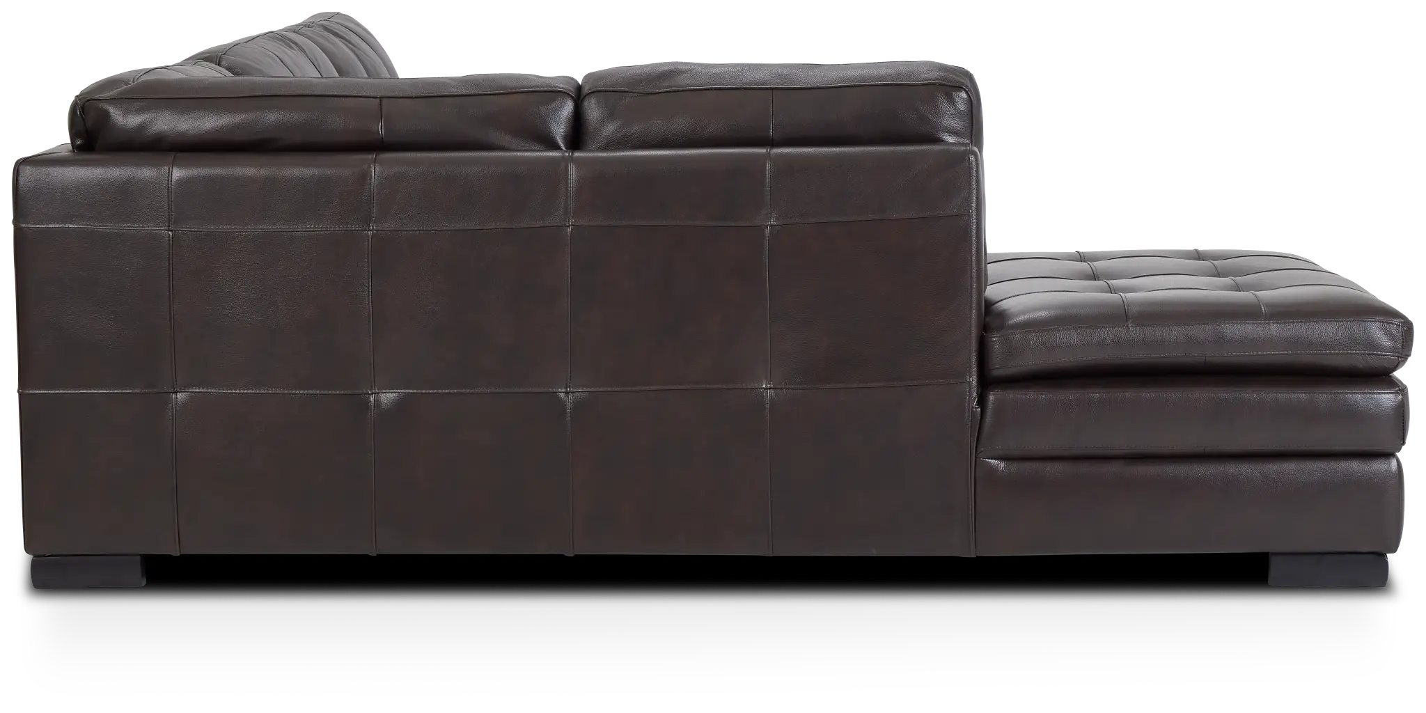 Braden Dark Brown Leather Small Left Bumper Sectional Braden Dark Brown Leather Small Left Bumper Sectional