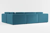 Destin Joya Teal Velvet 6-piece Pit Sectional