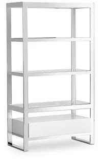 Miami White Open Bookcase