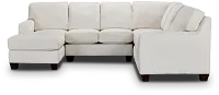 Andie White Fabric Medium Left Chaise Sectional