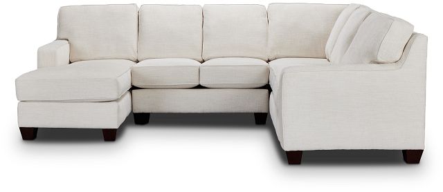 Andie White Fabric Medium Left Chaise Sectional