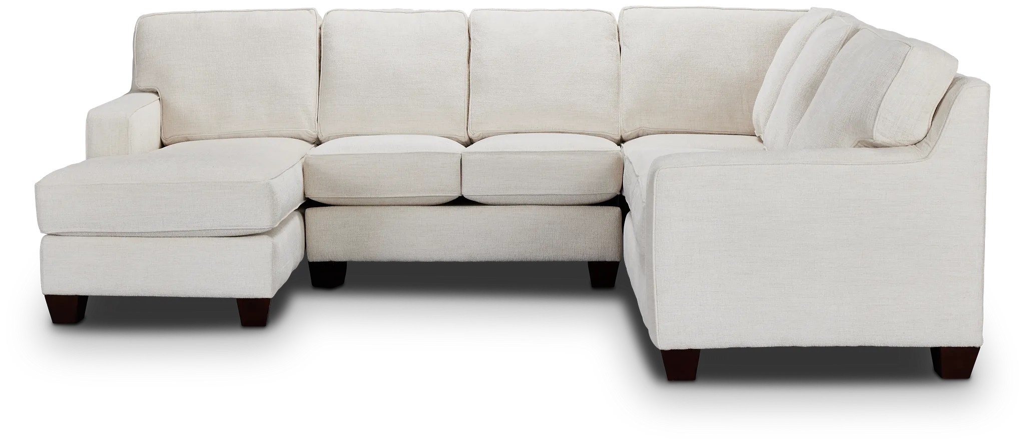 Andie White Fabric Medium Left Chaise Sectional