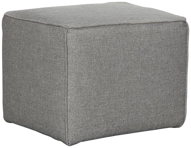Harper Gray Fabric Accent Pouf