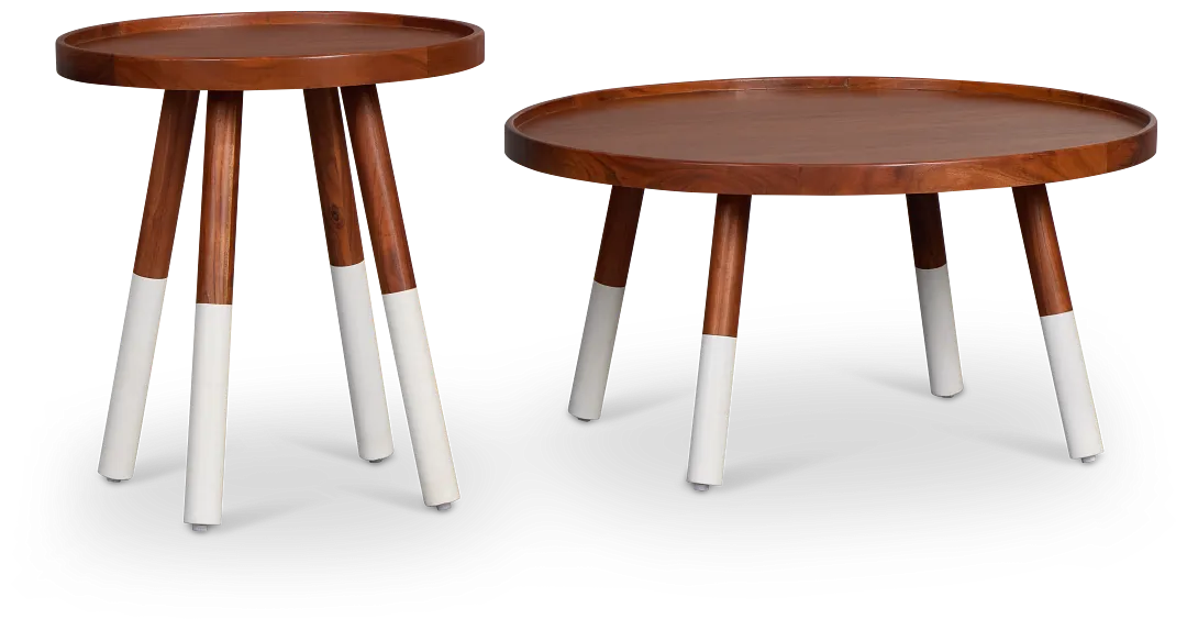 Daisy Mid Tone Set Of 2 Nesting Coffee Table