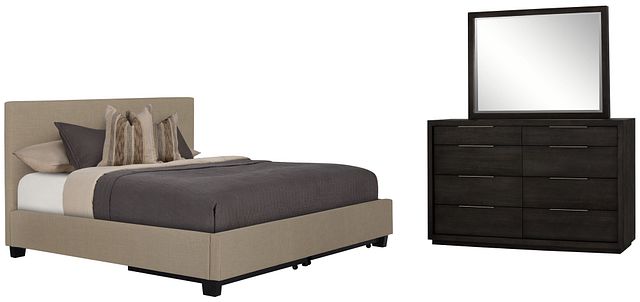 Madden Taupe Uph Platform Storage Bedroom