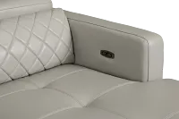 Ava Light Gray Micro Right Chaise Power Reclining Sectional