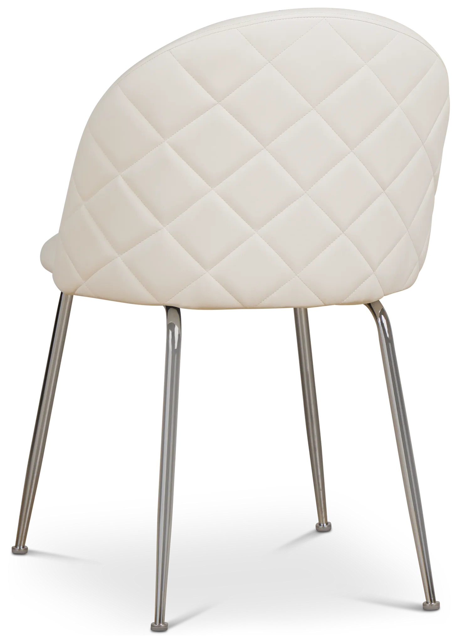 Capri White Micro Upholstered Side Chair W/ Chrome Legs