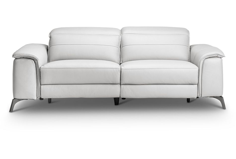 Pearson White Leather Power Reclining Sofa Living Room Sofas City Furniture Pearson White Leather Power Reclining, White And Gray Leather Sofa
