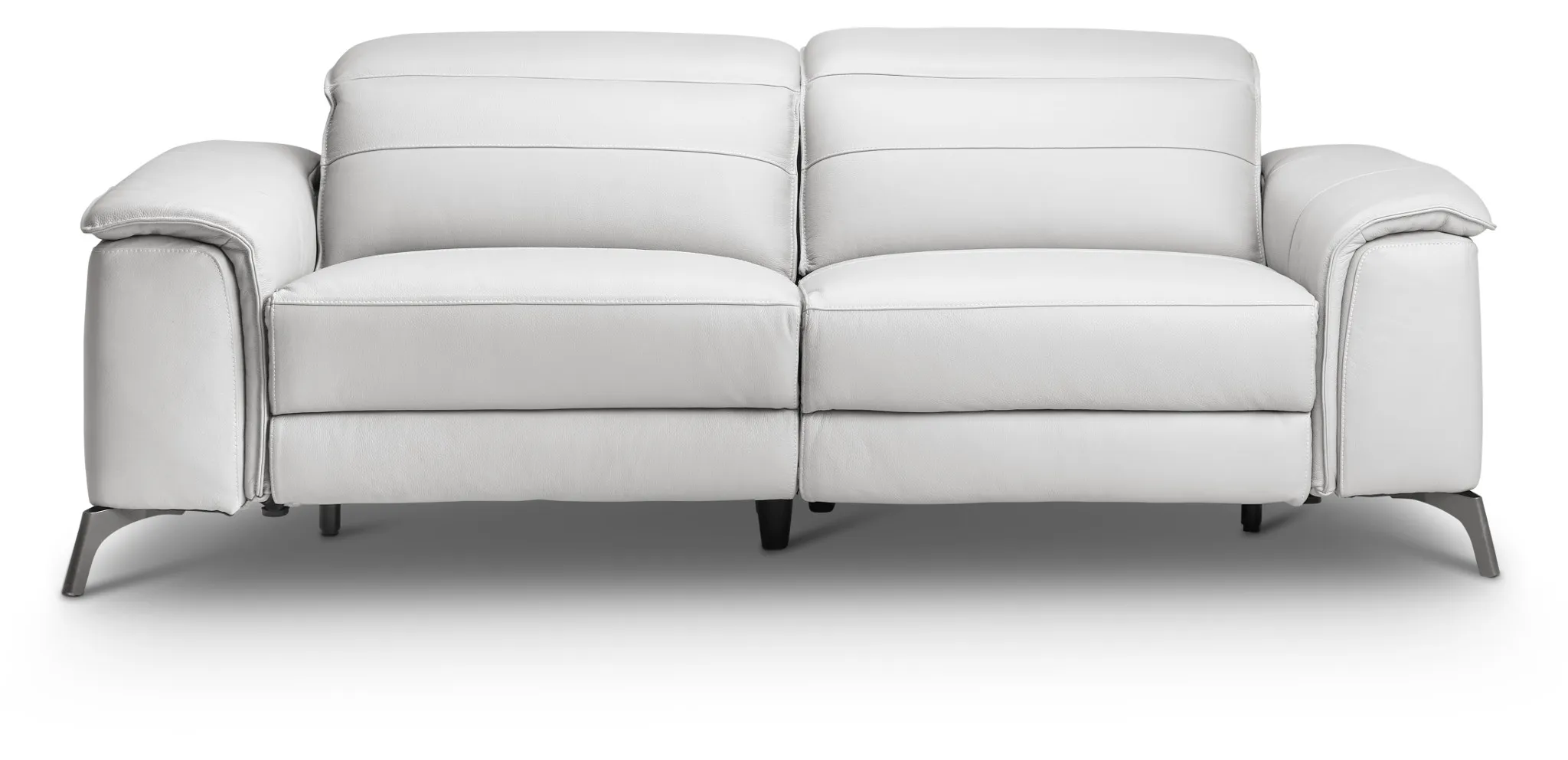 Pearson White Leather Power Reclining Sofa