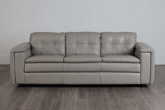 Rowan Gray Leather Sofa