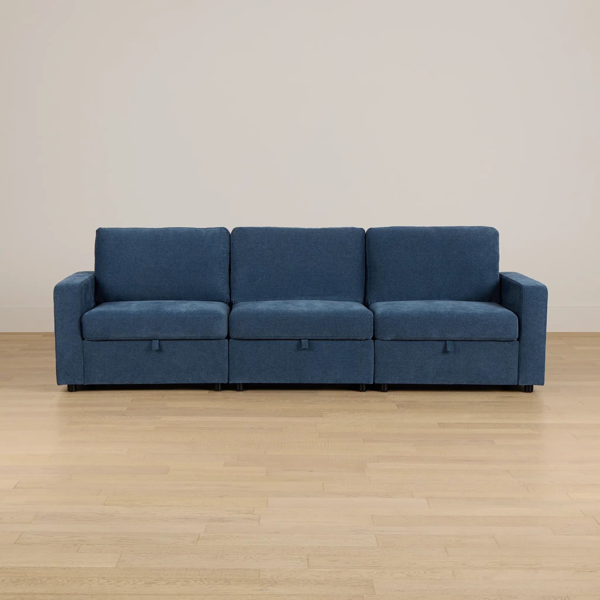 Addie Blue Fabric 3-piece Modular Storage Sofa Addie Blue Fabric 3-piece Modular Storage Sofa