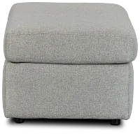 Noah Khaki Fabric Ottoman
