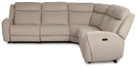 Walker Beige Fabric Small Two-arm Power Reclining Sectional