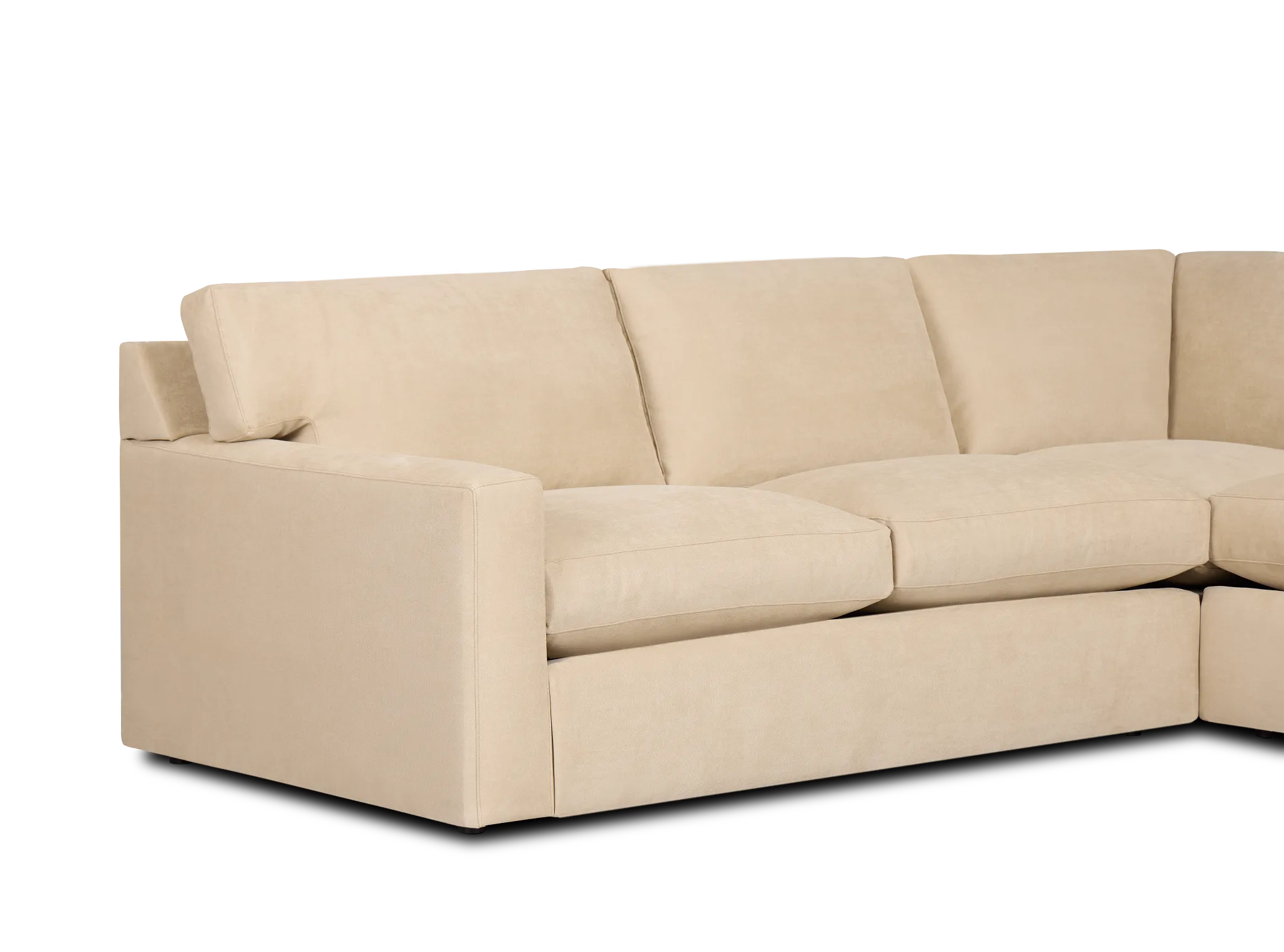 Hudson Beige Fabric Medium Two-arm Sectional
