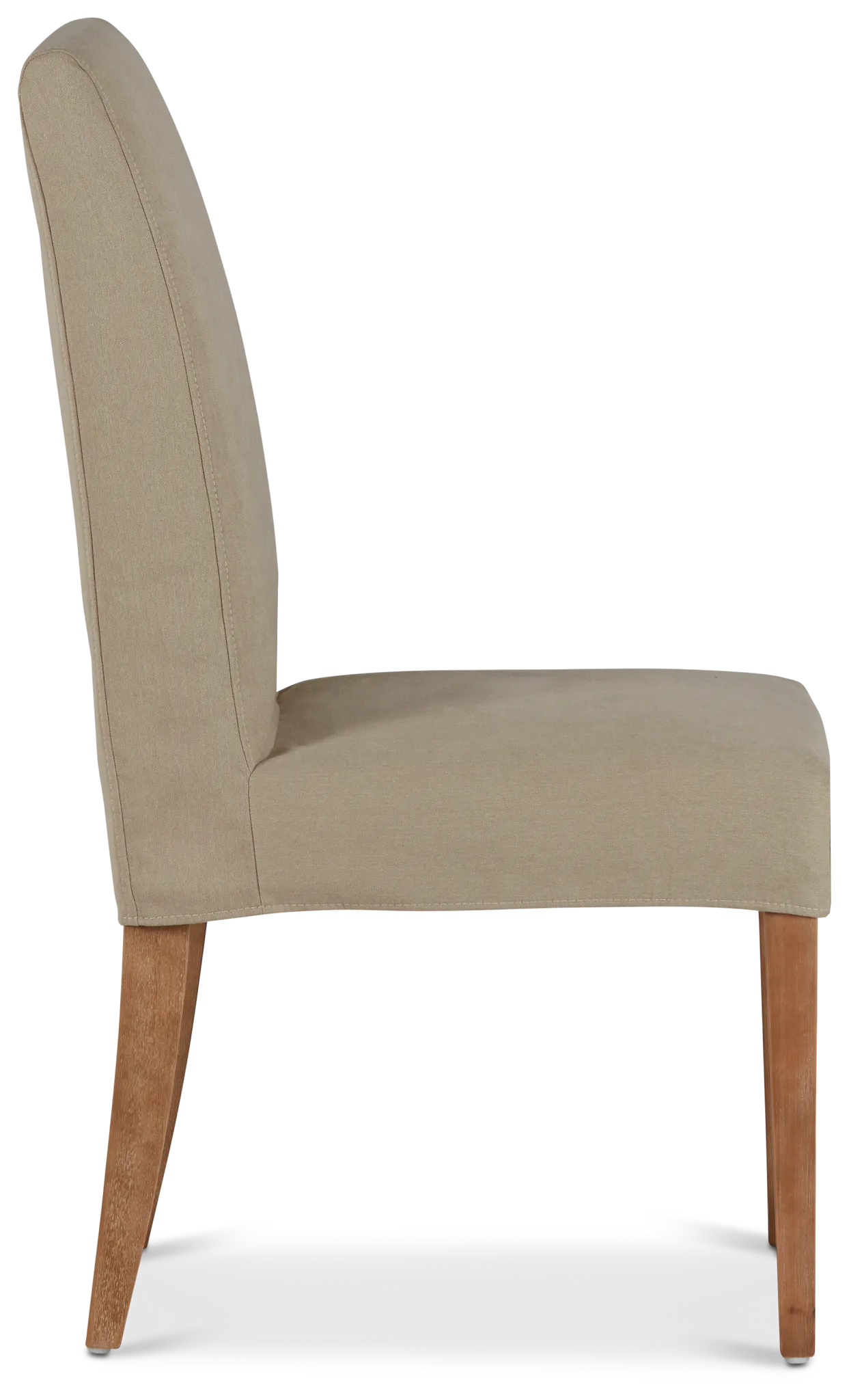 Destination Beige Short Slipcover Chair With Light Tone Leg