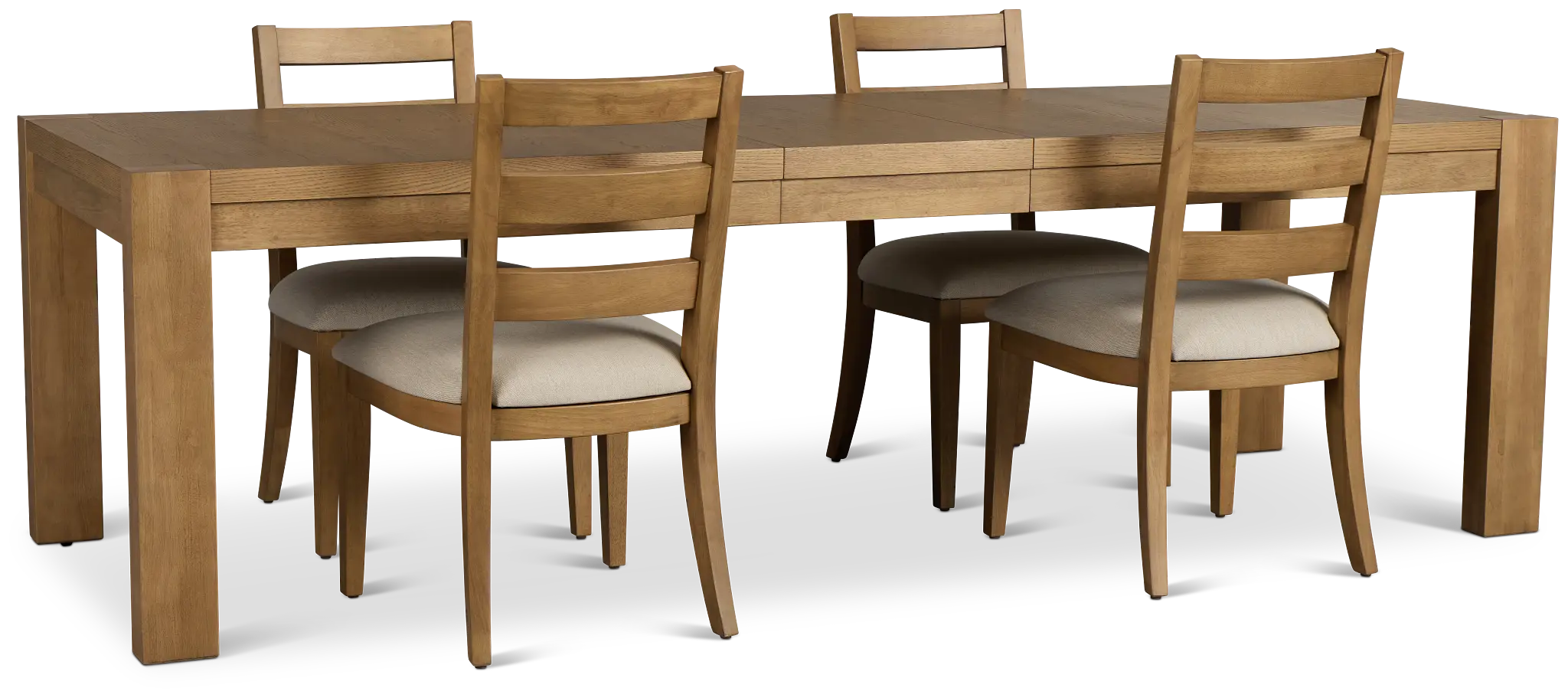 Tahoe Light Tone Rect Table & 4 Slat Chairs Tahoe Light Tone Rect Table & 4 Slat Chairs