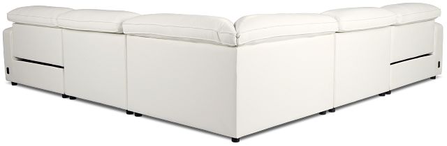 Tidal White Lthr/vinyl Small Two-arm Power Reclining Sectional