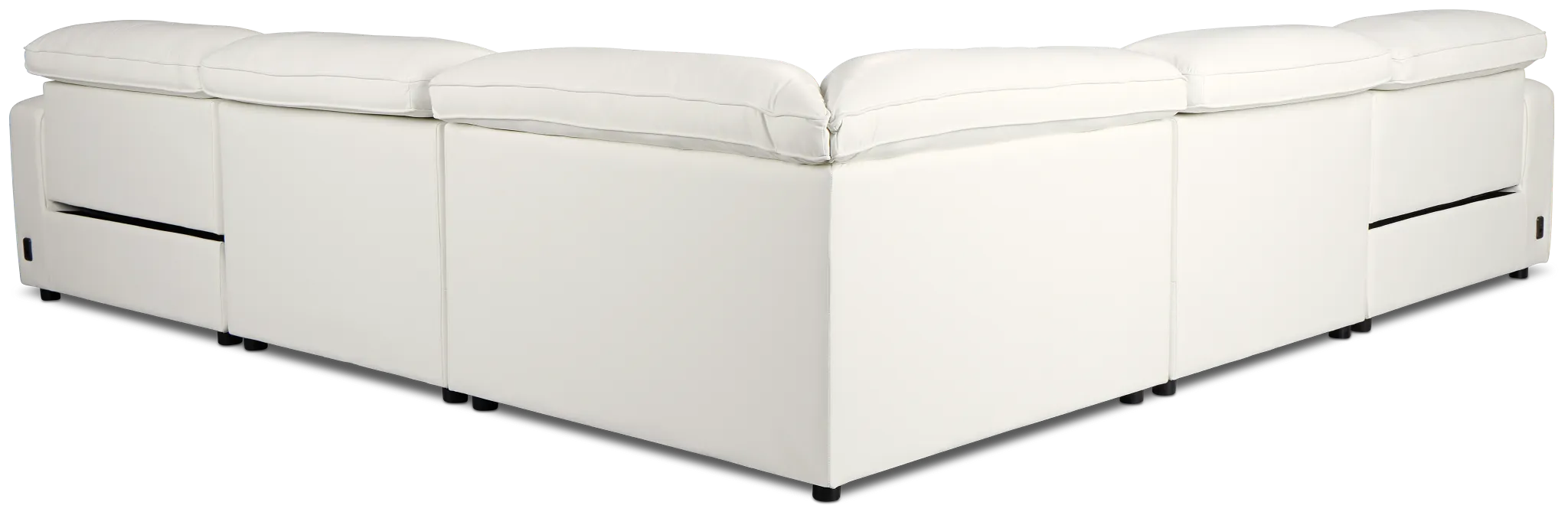 Tidal White Lthr/vinyl Small Two-arm Power Reclining Sectional