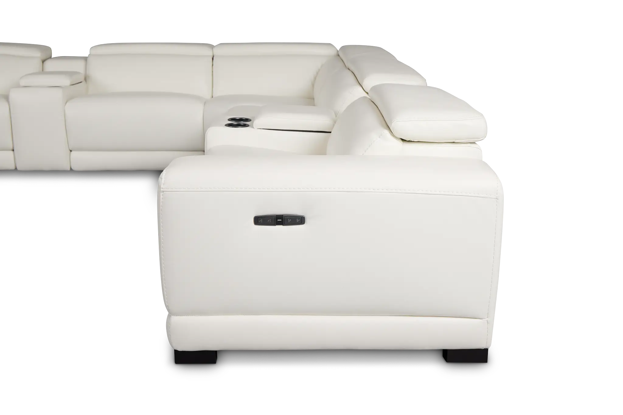 Lombardy White Micro Medium Triple Power 2-arm Sectional Lombardy White Micro Medium Triple Power 2-arm Sectional