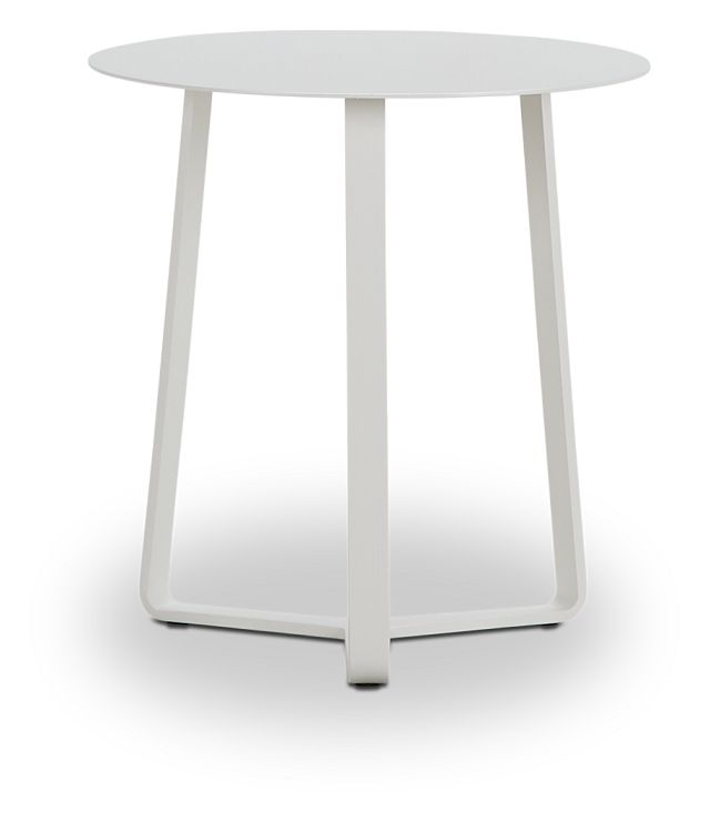 Ibiza White Round End Table