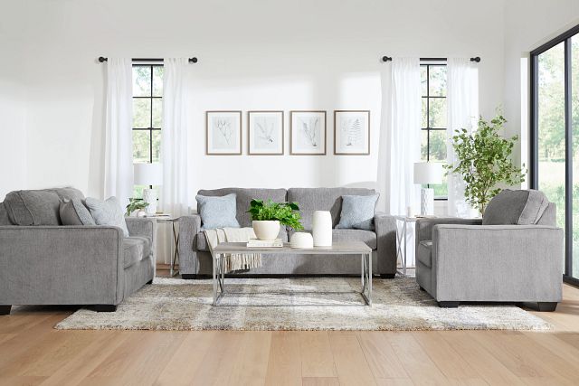 Altari Light Gray Micro Loveseat