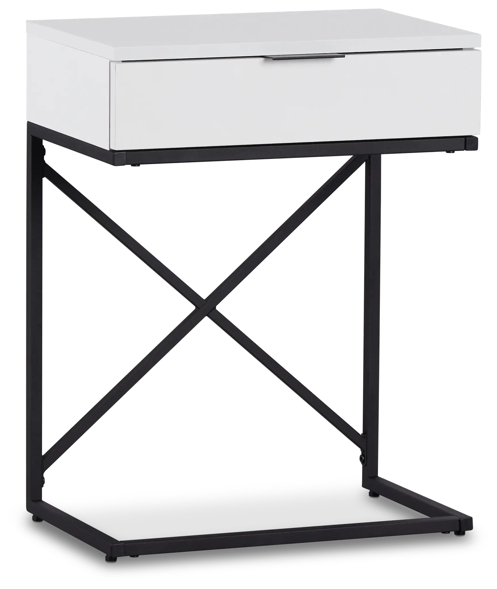 Esher White Metal Nightstand Esher White Metal Nightstand