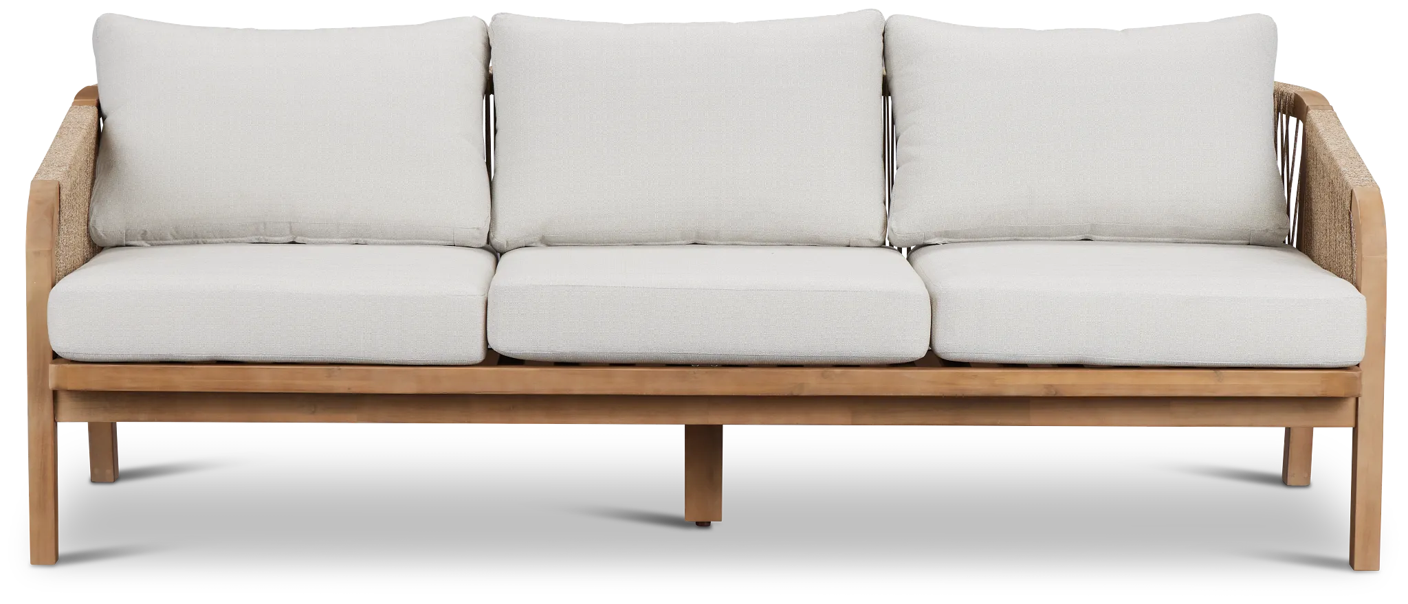 Laguna Light Tone Sofa With Gray Cushions