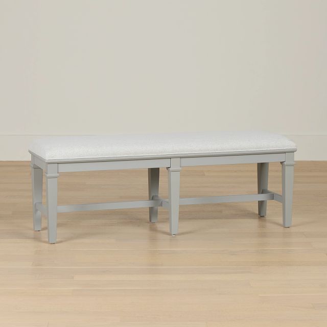 Cape Cod Gray Upholstered Dining Bench