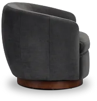 Hazel Dark Gray Velvet Swivel Accent Chair