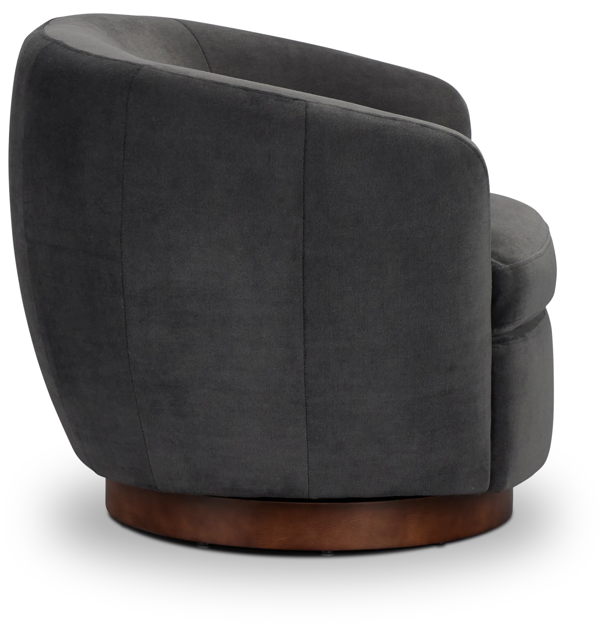 Hazel Dark Gray Velvet Swivel Accent Chair